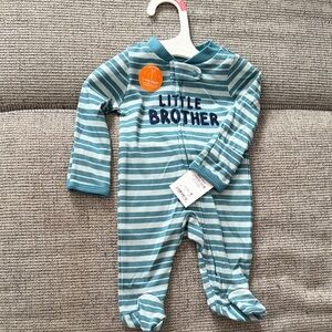 Striped Blue 'Little Brother' Footie